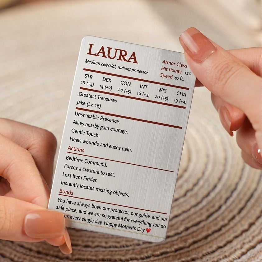 Personalized Mom Stat Block Card