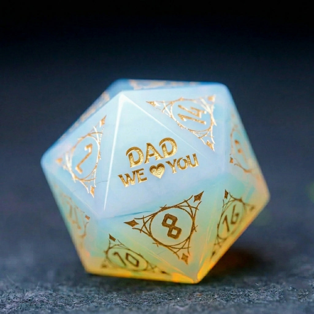 Custom Father's Day D20 Dice – Personalized D&D Gift