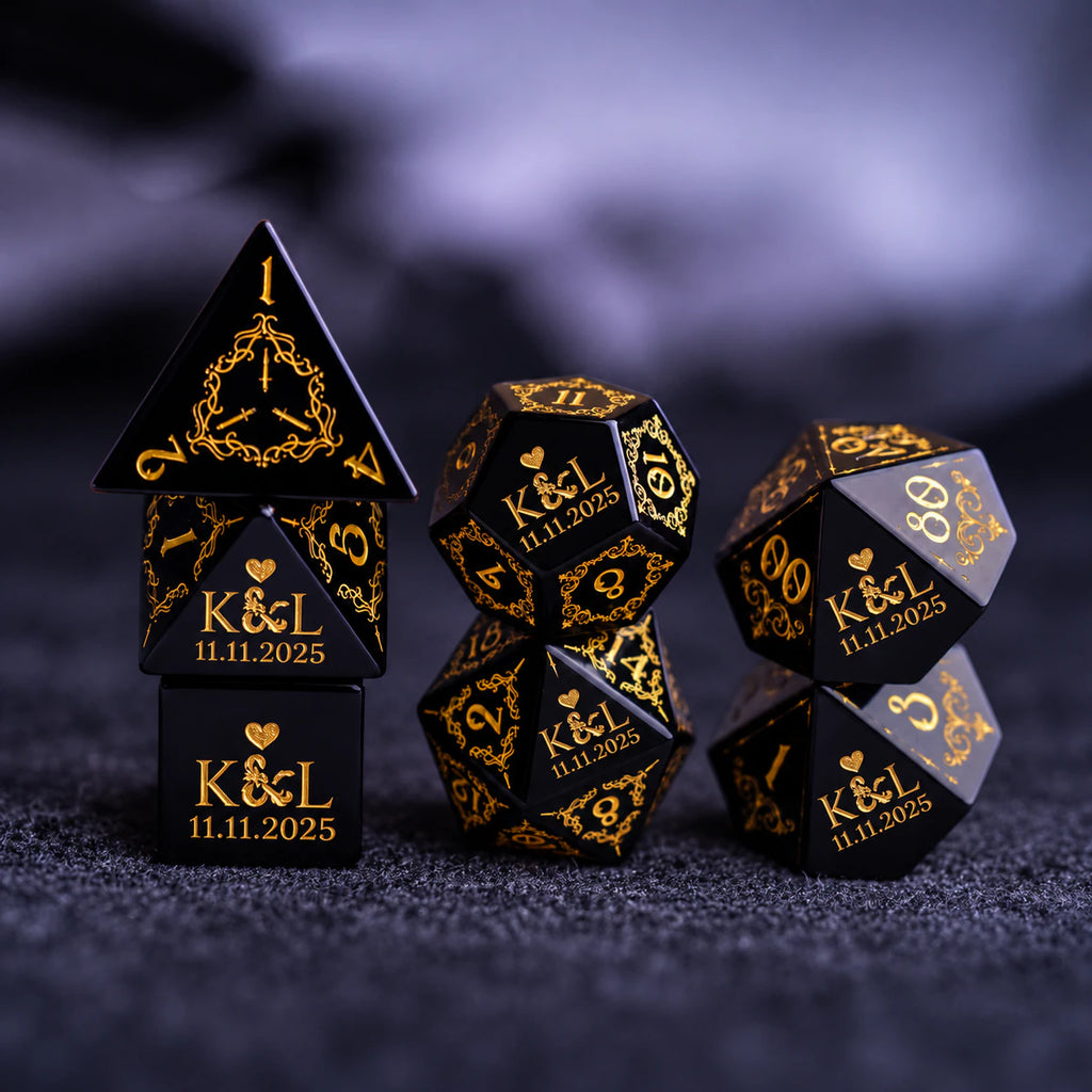 Personalized Anniversary Dice Set – Custom D&D Gift