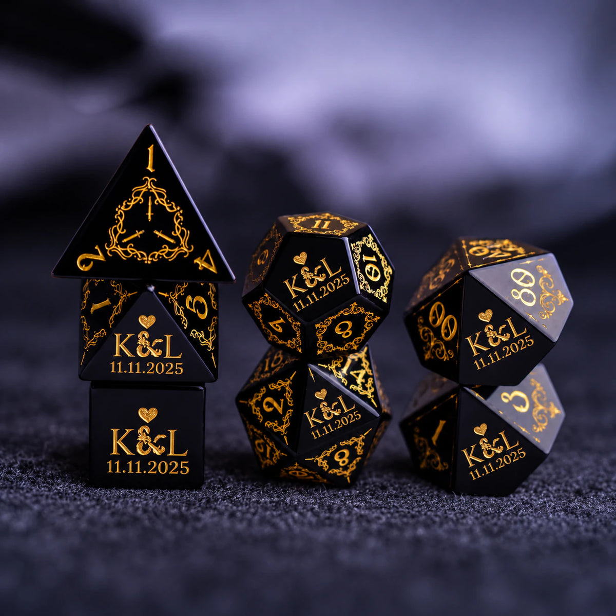 Personalized Anniversary Dice Set – Custom D&D Gift