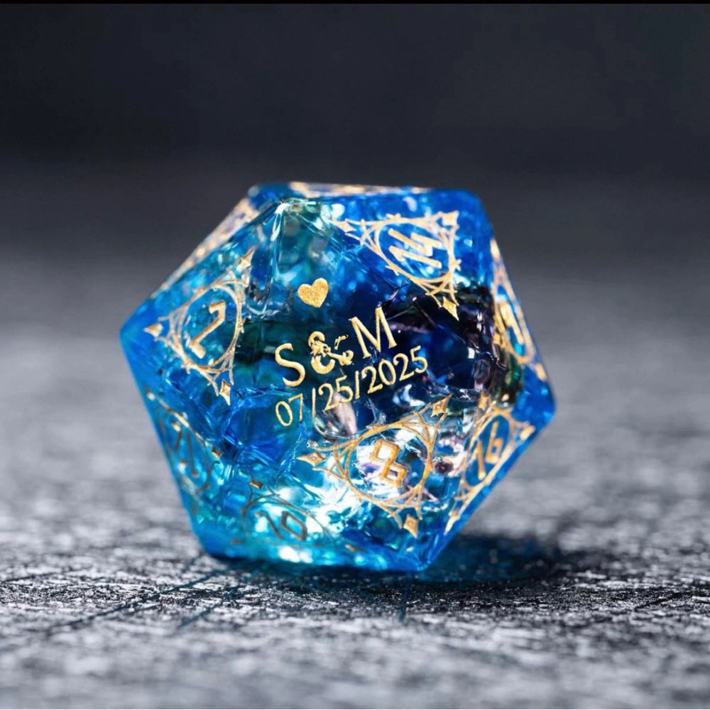 Custom Anniversary D20 Dice – Personalized D&D Gift