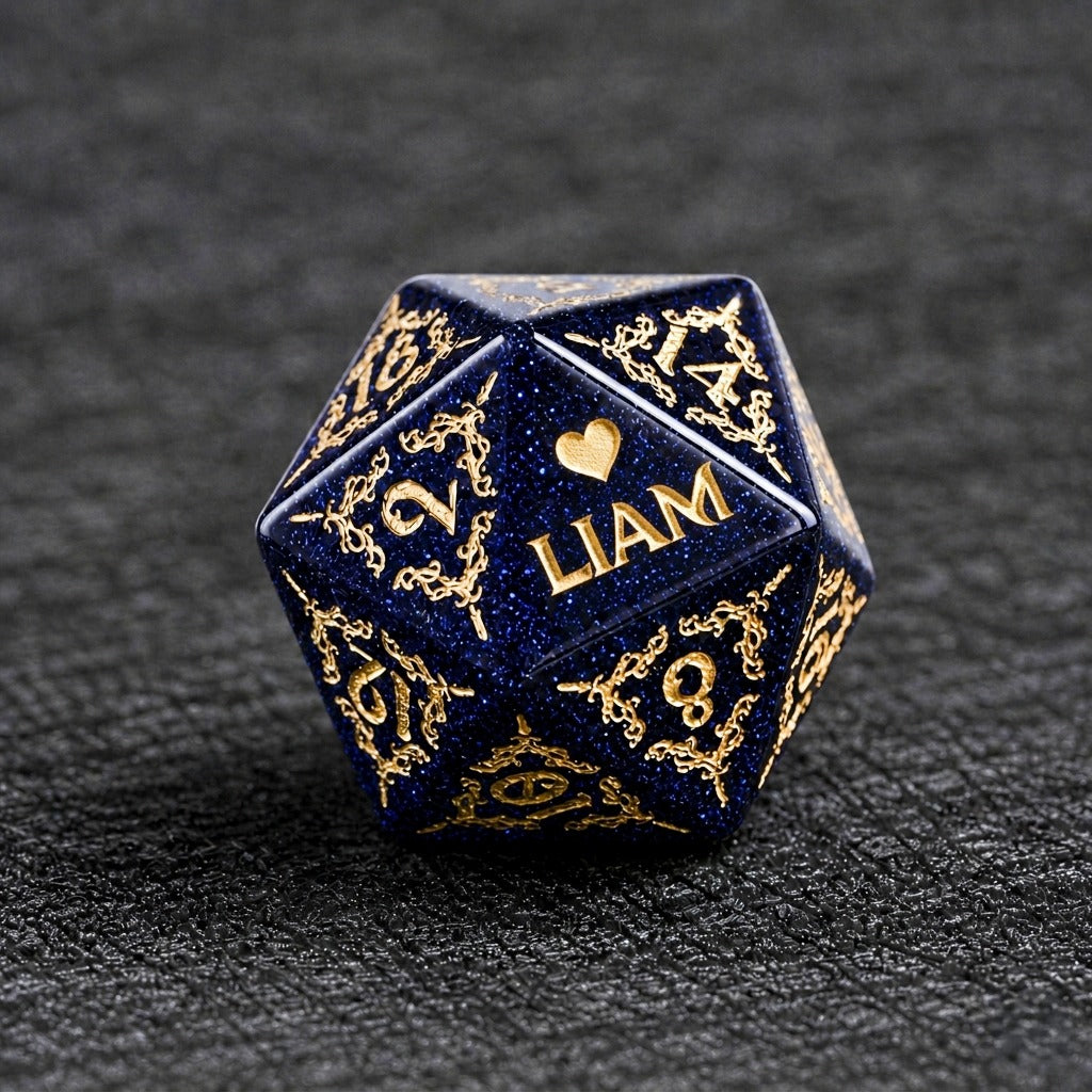Custom Father's Day D20 Dice – Personalized RPG Gift