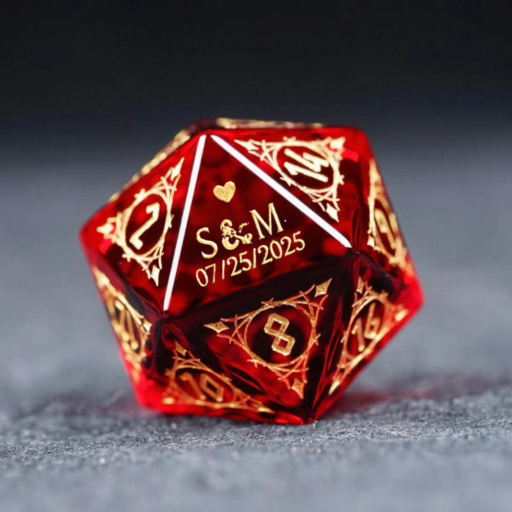 Custom Anniversary D20 Dice – Personalized D&D Gift