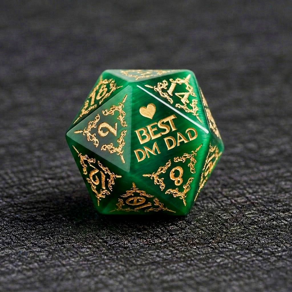 Custom Father's Day D20 Dice – Personalized D&D Gift