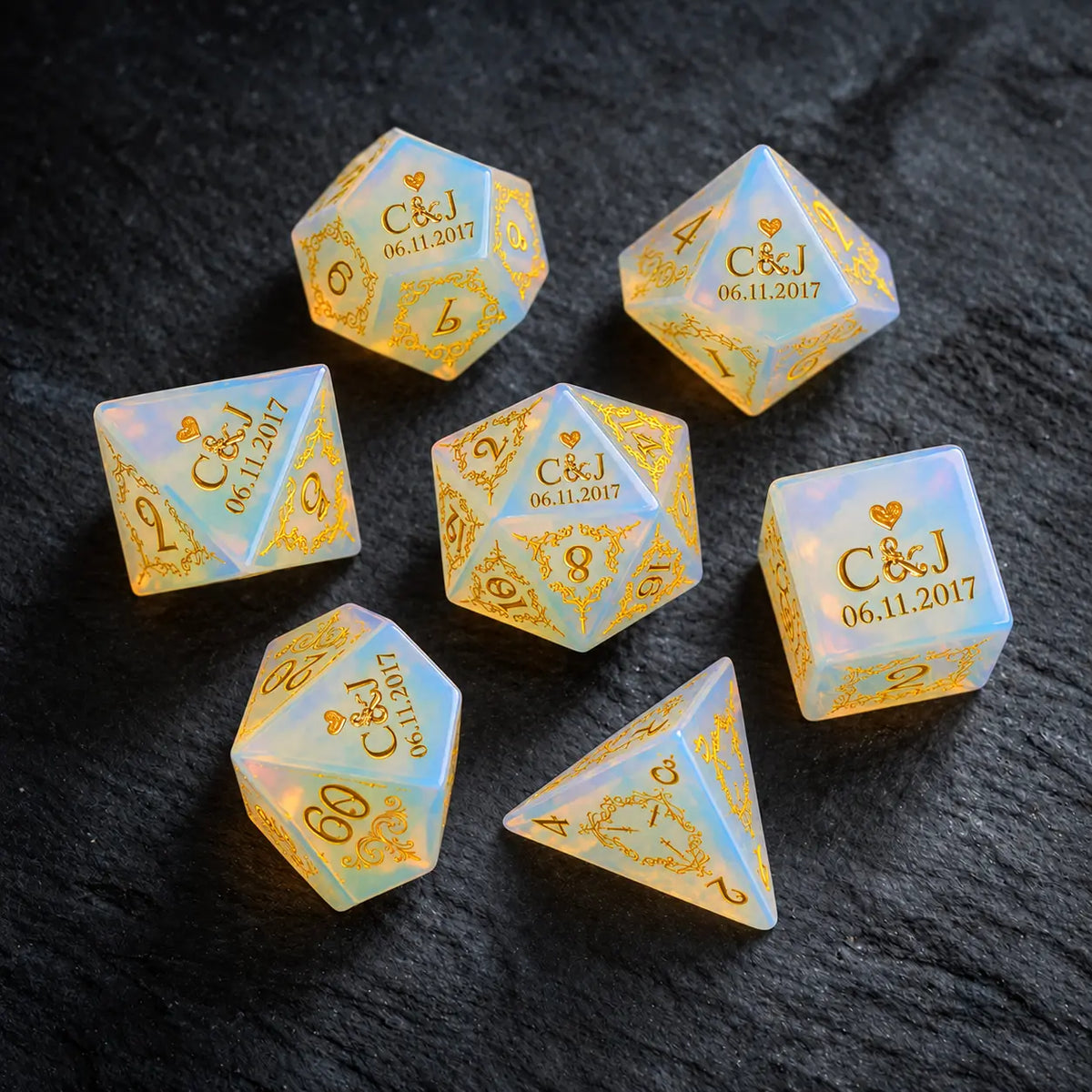 Personalized Anniversary Dice Set – Custom D&D Gift
