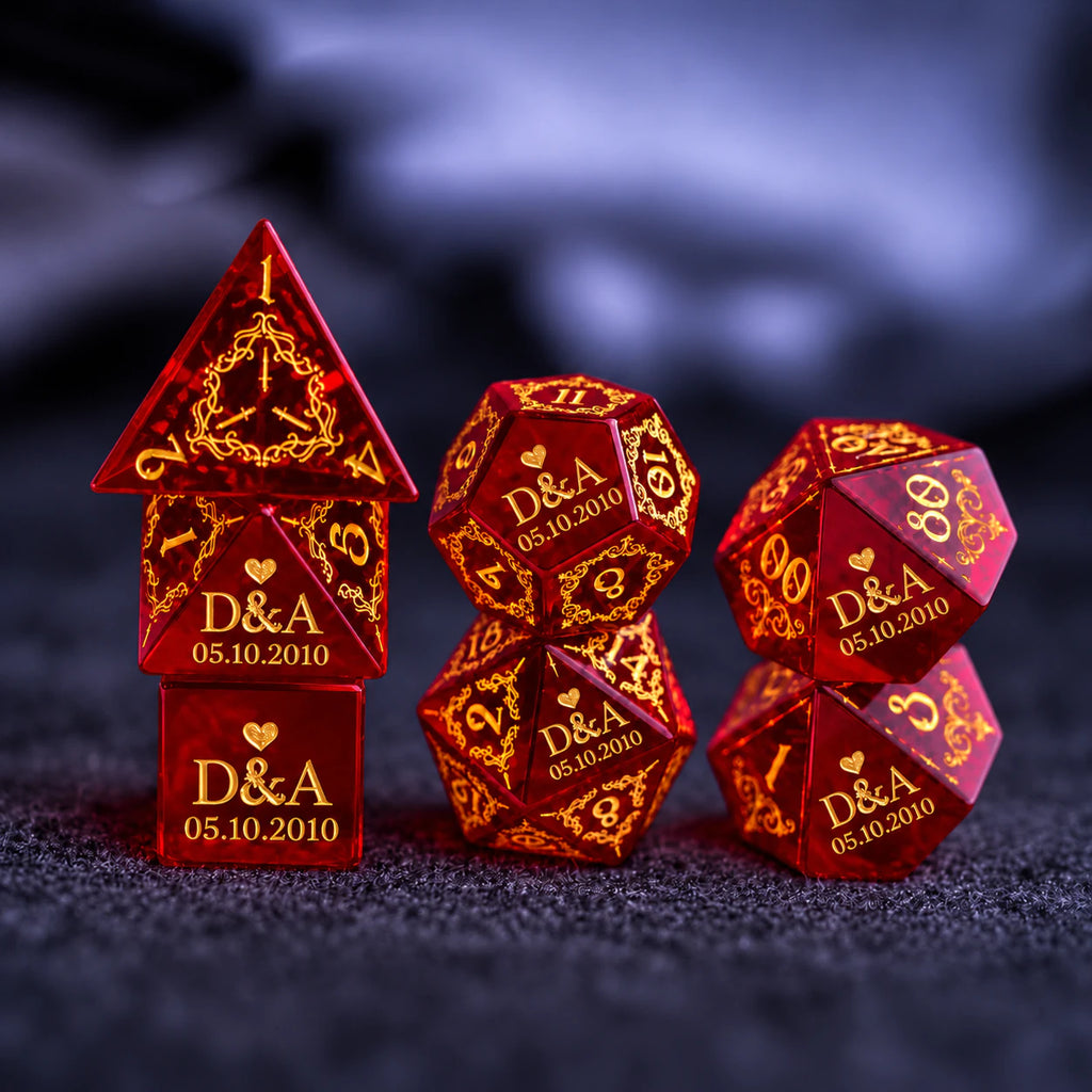 Personalized Anniversary Dice Set – Custom D&D Gift