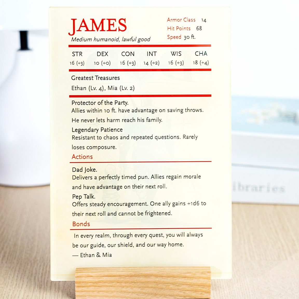 Custom Dad Stat Block - Personalized D&D Gift