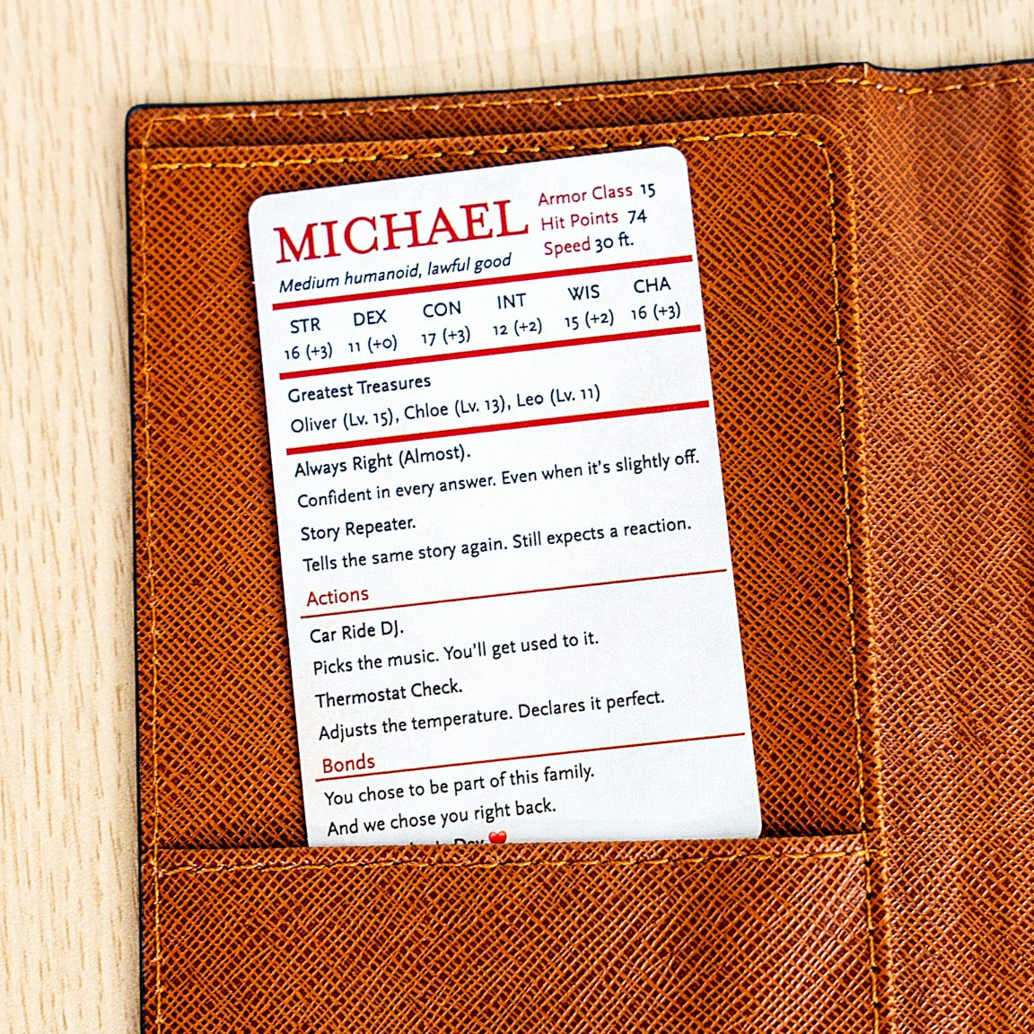 Custom Dad Stat Block - Personalized D&D Gift