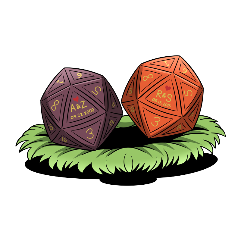 Custom Anniversary D20 Dice – Personalized D&D Gift – Dice Gift shop