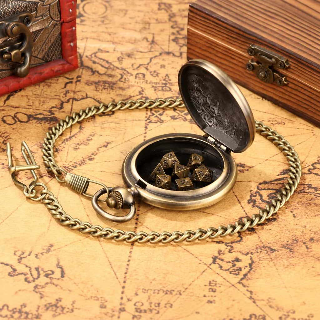 Custom Pocket Watch Dice Set – Personalized Anniversary Gift