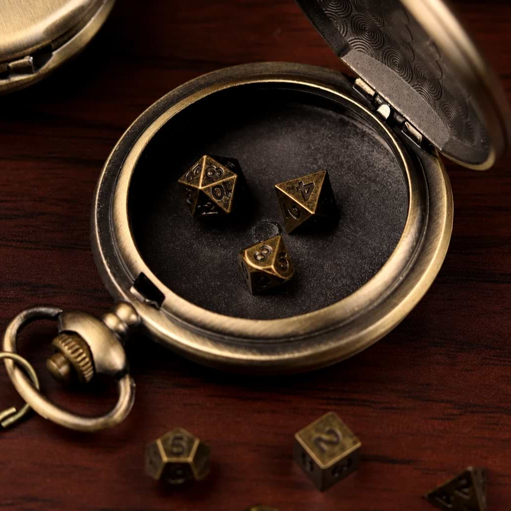Custom Pocket Watch Dice Set – Personalized Anniversary Gift